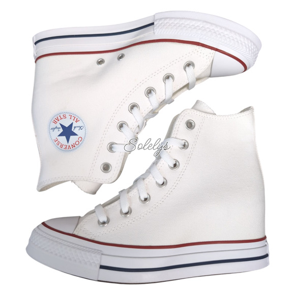 Converse Chuck Taylor All Star Hidden Wedge Platform White Canvas Sneaker 7 NEW - Picture 9 of 10